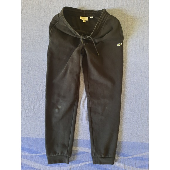 Lacoste Other - Lacoste Mens Small Tapered Fit Fleece Joggers Black Sweatpants Logo FR 3 SEE